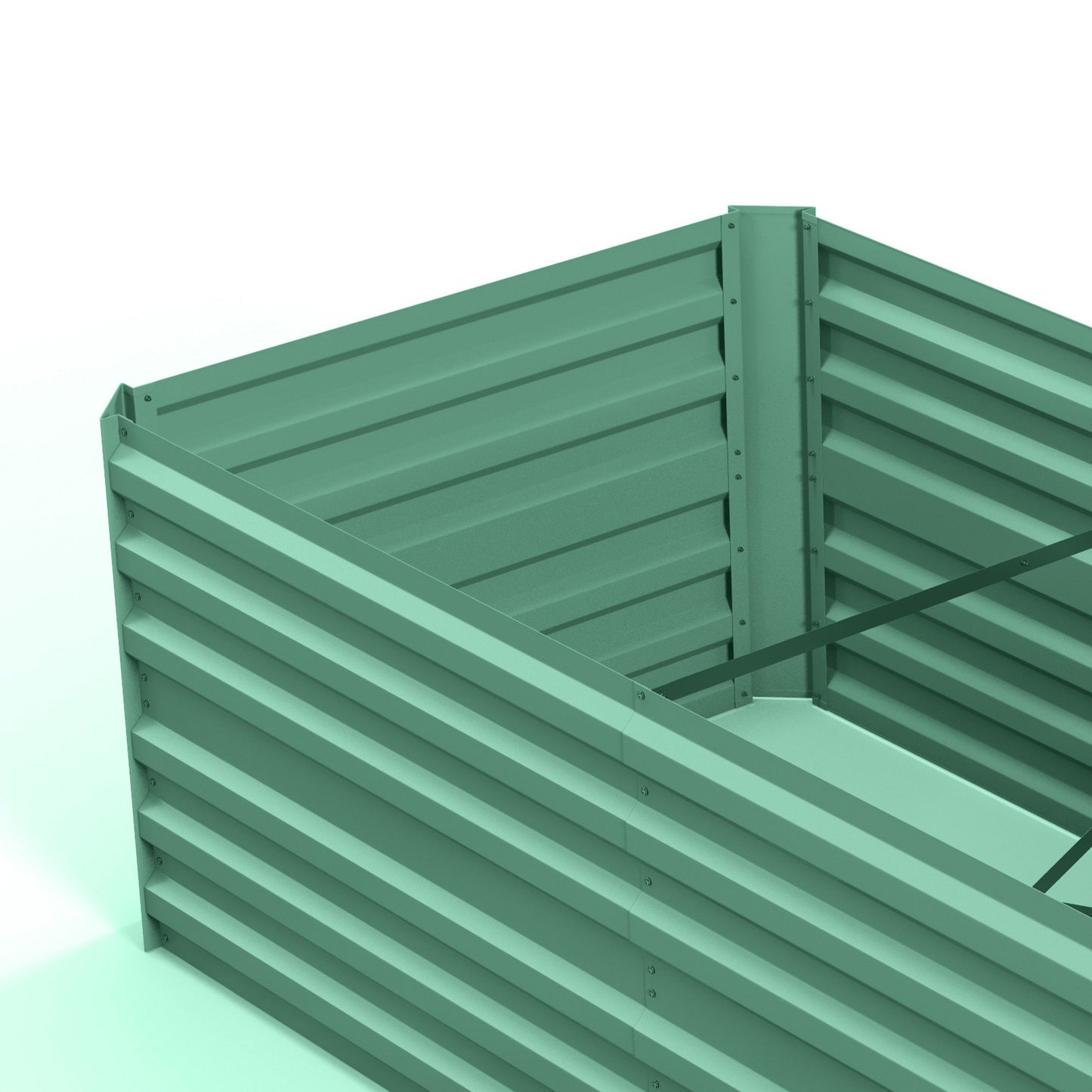 Raised Beds for Garden, Galvanised Steel Outdoor Planters with Multi-reinforced Rods, 180 x 90 x 59 cm, Light Green