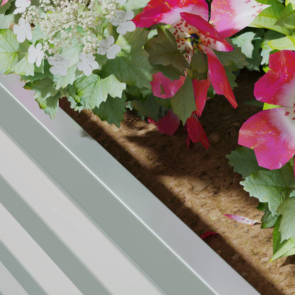Set of Two 60 x 60cm Steel Planter Boxes - Light Grey