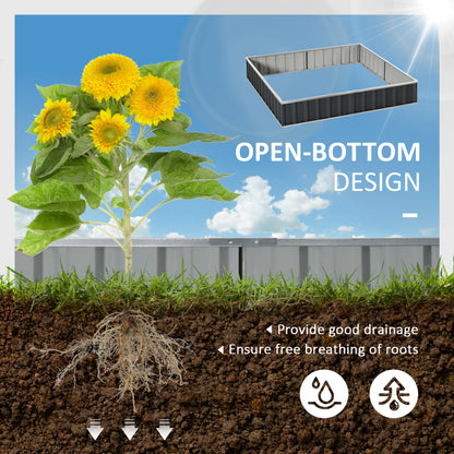 645L Metal Raised Garden Bed, DIY Large Steel Planter Box, No Bottom w/ A Pairs of Glove for Backyard