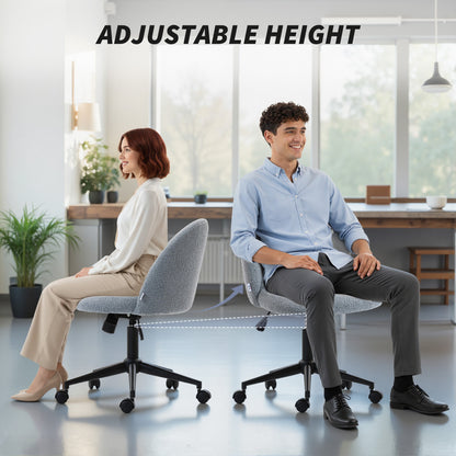 Teddy Fleece Office Chair with Wheels - Grey