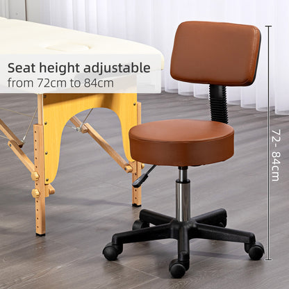 Beautician's Swivel Salon Chair w/ Padded Seat Back 5 Wheels Adjustable Height Salon Hairdressers Tattoo Spa Rolling Cushion