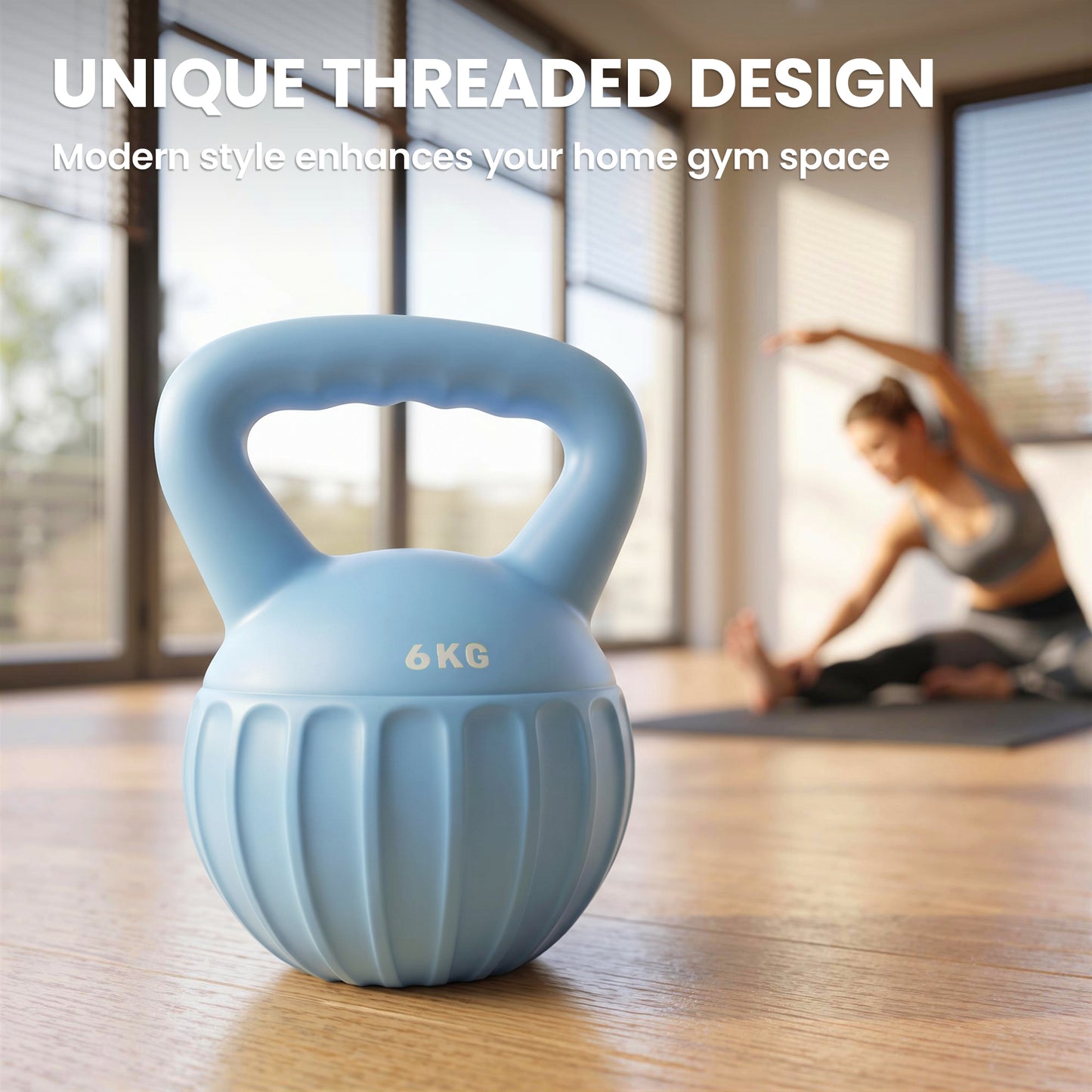 Kettlebell for Strength Training Kettle Bell with Non-Slip Handle 6 kg Blue