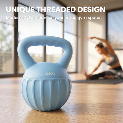 Kettlebell for Strength Training Kettle Bell with Non-Slip Handle 6 kg Blue