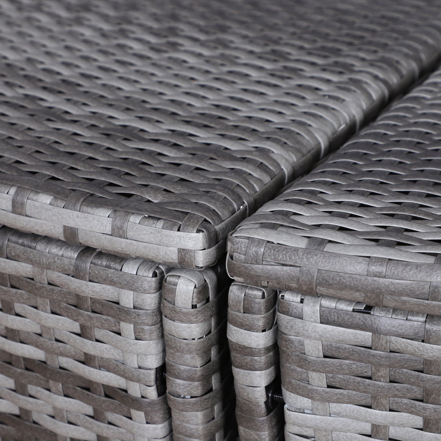 Outdoor PE Rattan Garden Furniture with Cushioned, Patio Wicker Conversation Furniture Set