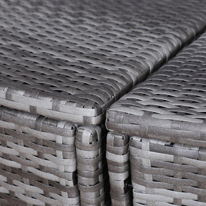 Outdoor PE Rattan Garden Furniture with Cushioned, Patio Wicker Conversation Furniture Set