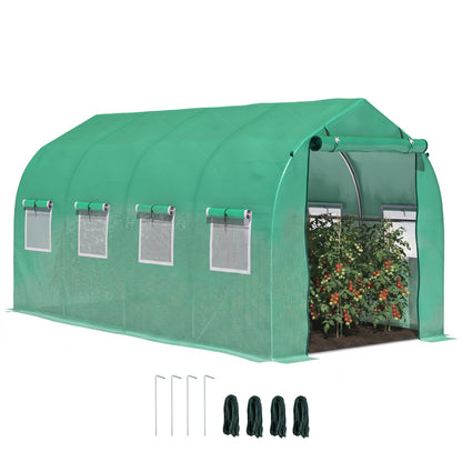 Polytunnel Greenhouse with Windows and Door, Walk in Greenhouse for Garden, Backyard (4 x 2 M)