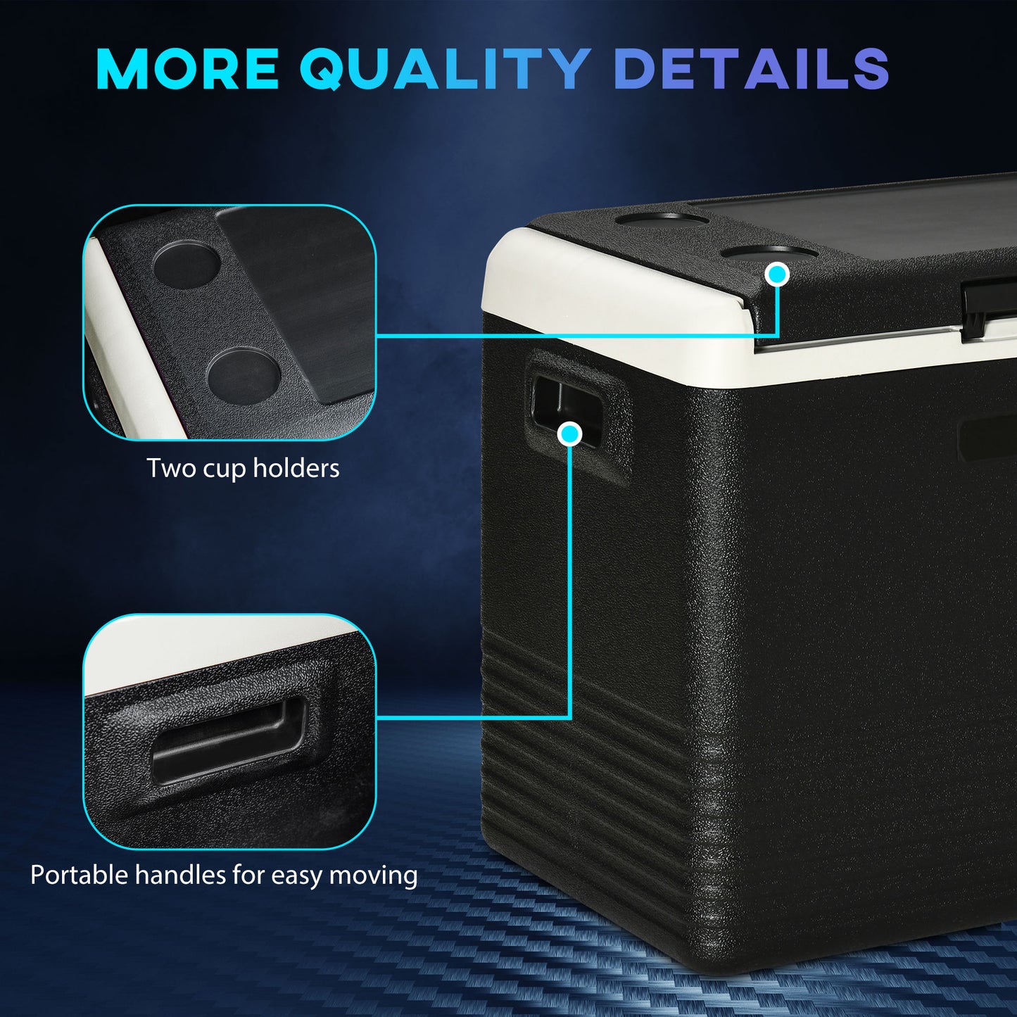 50L Car Refrigerator, Portable Compressor Car Fridge Freezer, Electric Cooler Box with 12/24V DC and 110-240V AC for Camping