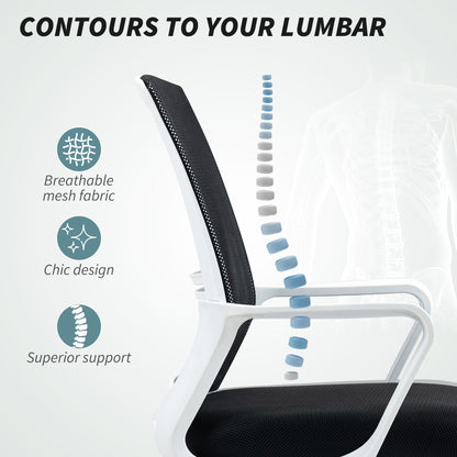 Draughtsman Chair, Mesh Drafting Chair, Ergonomic Office Chair with Lumbar Support, Adjustable Foot Ring, Black