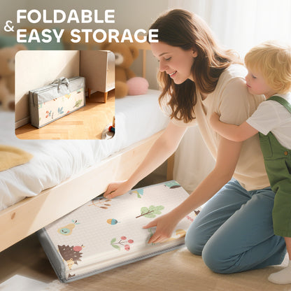Foldable Baby Play Mat Double-Sided, Reversible Foam Soft Crawling Mat for Toddlers, for Bedroom, Nursery and Playroom