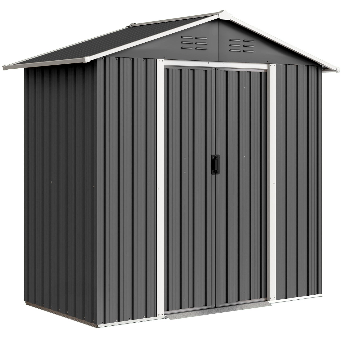 6.5 x 3.5ft Metal Garden Storage Shed - Dark Grey