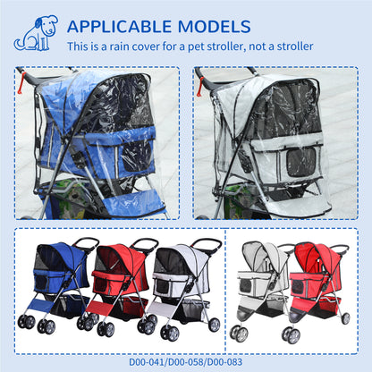 Dog Stroller Rain Cover, Cover for Dog Pram Stroller Buggy w/ Rear Side Entry