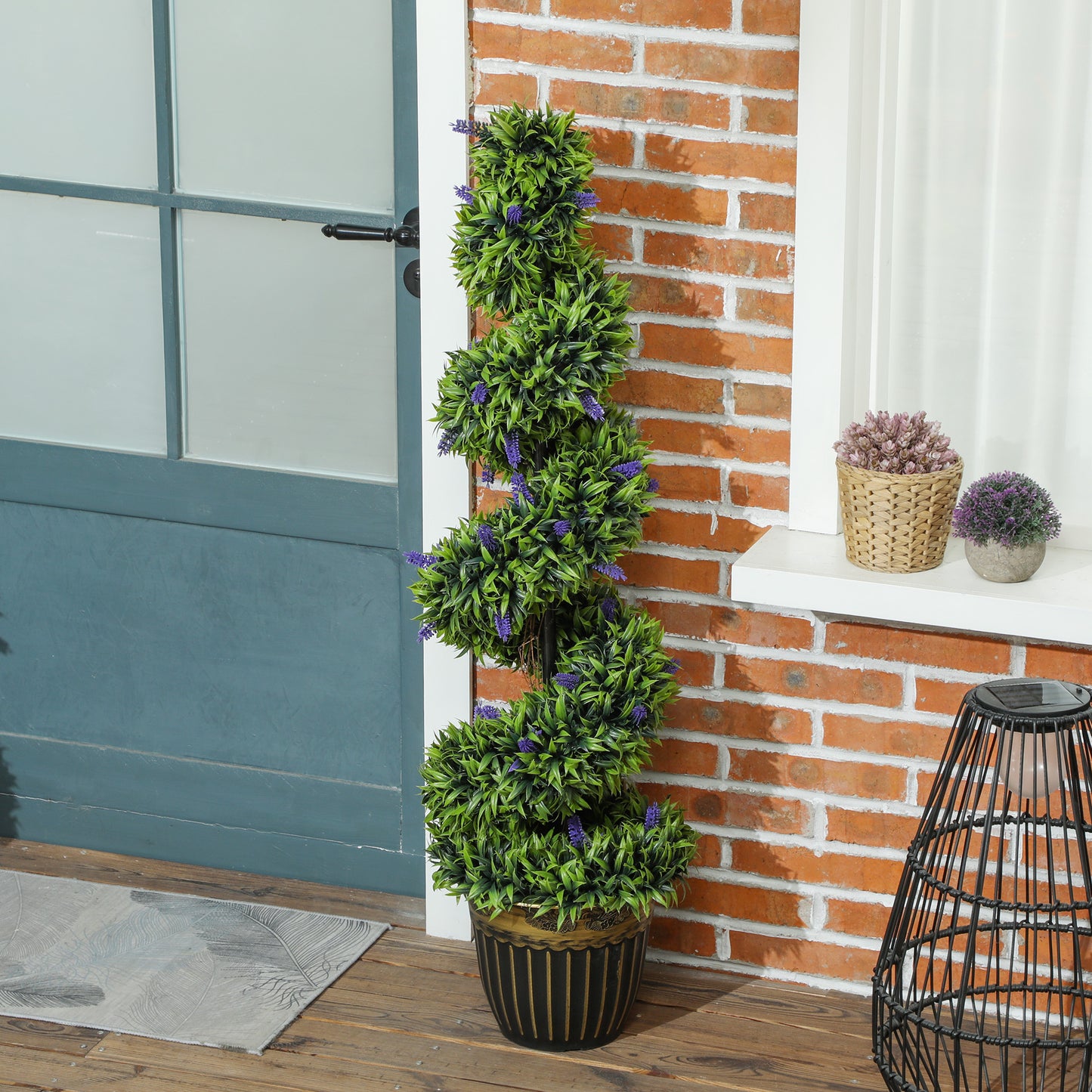 Set of Two 115cm Artificial Lavender Trees