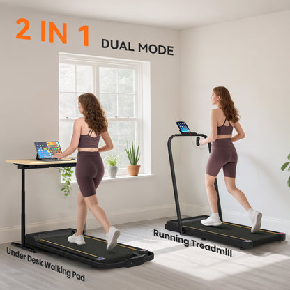 2.5HP Walking Pad, 1-6km/h Folding Treadmill with Remote Control and LED Display for Home Gym Office, Orange