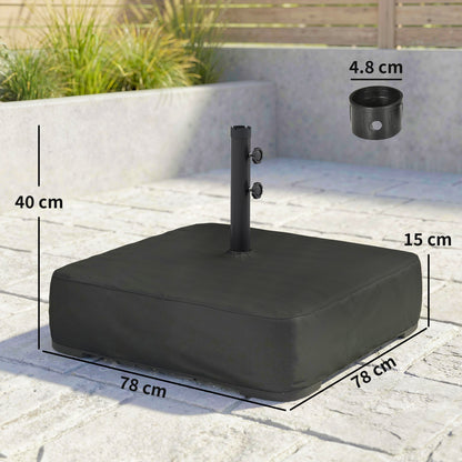 Garden Parasol Base 80 kg Sand Filled Heavy Duty Stand for Cantilever Umbrellas and 48 mm Poles Black