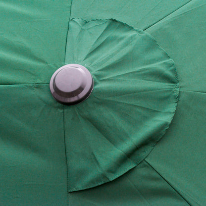 4.6M Sun Umbrella Canopy Double-sided Crank Sun Shade w/ Cross Base Dark Green