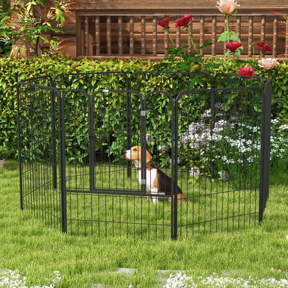 8 Panels Heavy Duty Puppy Playpen, for Large, Medium Dogs, Indoor and Outdoor Use - Black