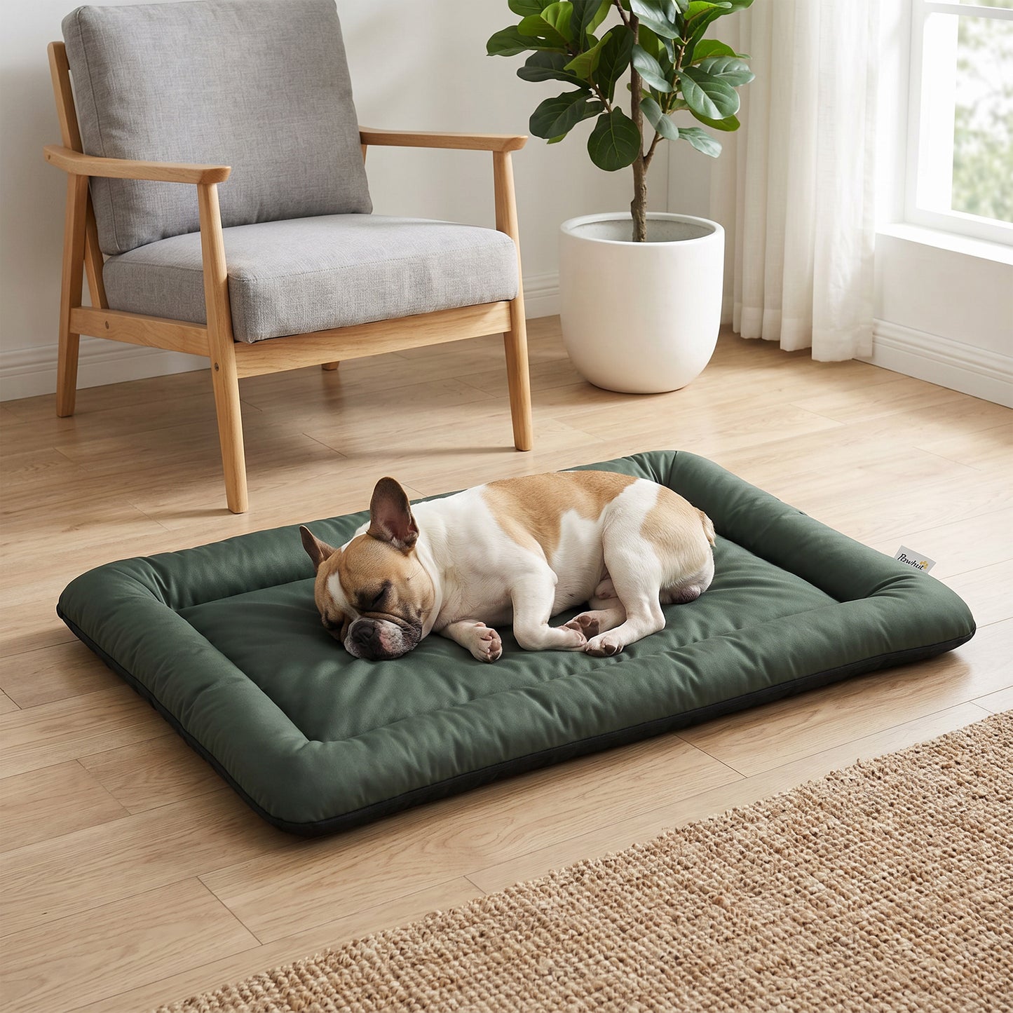 Waterproof Dog Bed, Foldable Pet Bed with Anti-Slip Bottom, Machine Washable for Small Puppies and Cats, 90 x 60 x 5 cm