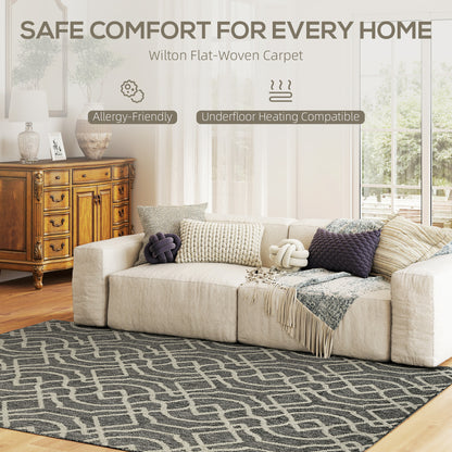 UV Resistant Indoor & Outdoor Area Rug, Easy-Cleaning Machine Washable Rug with Geometric Pattern for Patio, Garden, Kitchen