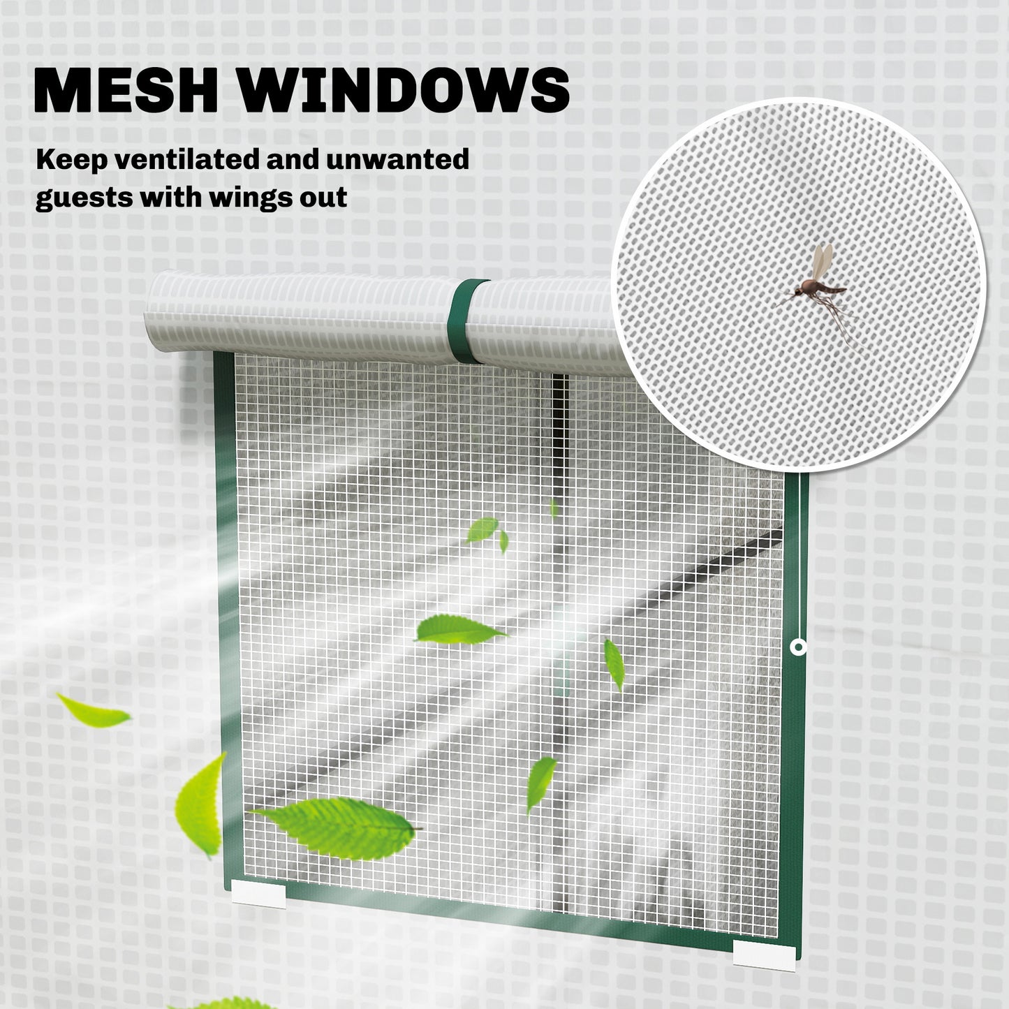 PE Cover Walk-in Outdoor Greenhouse, White