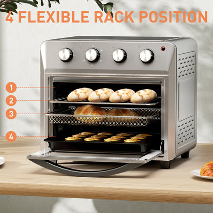 24L Air Fryer Oven, Mini Oven, Oil Free Cooking, Grill, Roast, Bake, with Adjustable Temperature, Timer, Touch Screen
