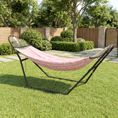 9ft Hammock Stand Adjustable Hammock Frame with Non-Slip Feet for Indoor Outdoor, 150 kg Capacity, Black
