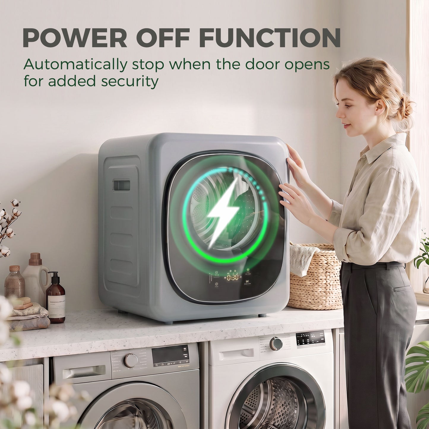 4kg Vented Tumble Dryer with 5 Drying Mode, 800W Compact Freestanding Front Tumble Dryer, Silver