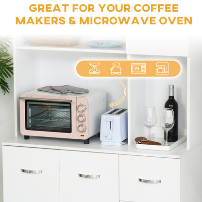 Kitchen Cupboard, 183cm Tall Storage Cabinet with Countertop, Sideboard with 3 Small Drawers, Flip Up Top Door