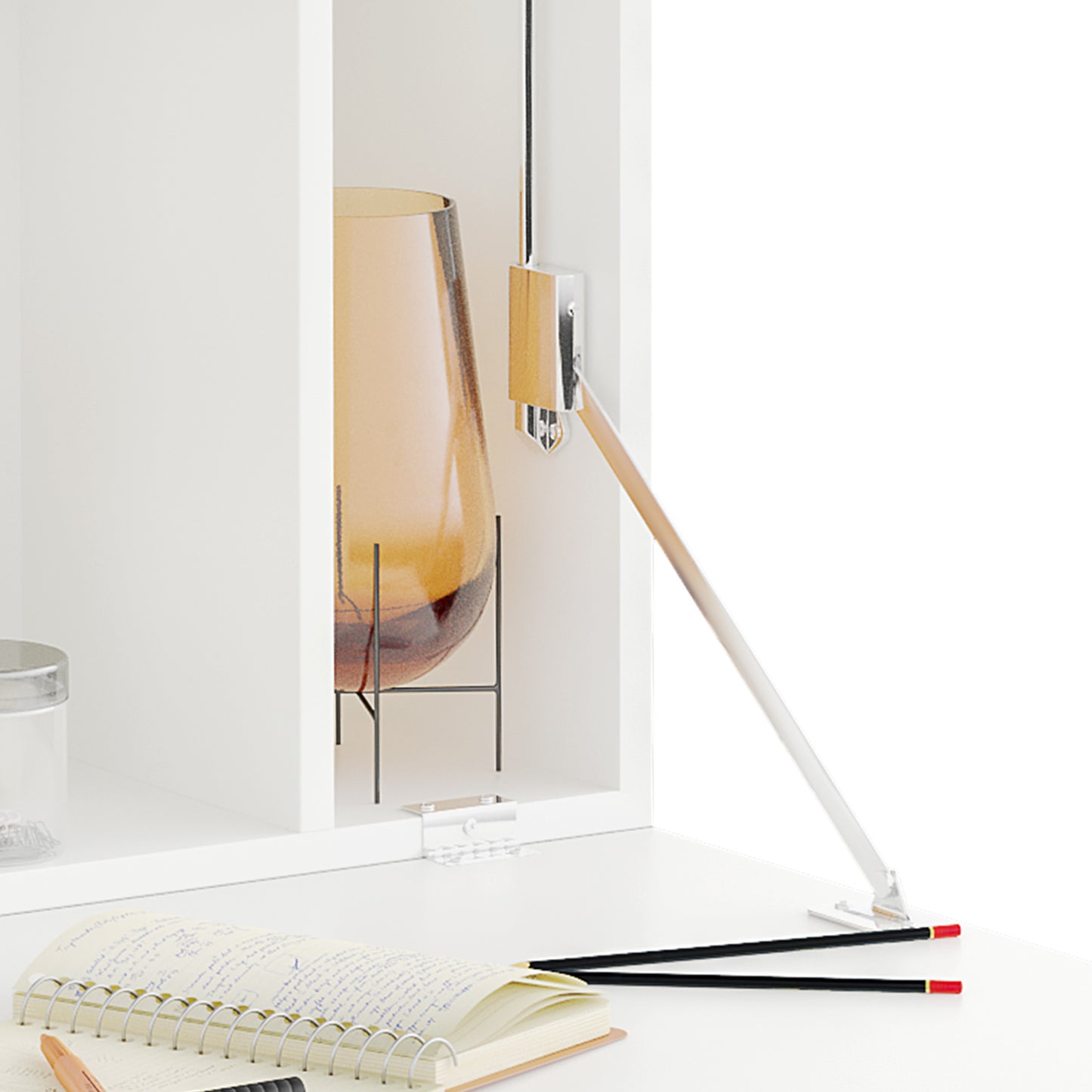 Wall Mounted Table, Drop Leaf Floating Laptop Desk with Space Saving Storage Compartments for Home Office and Study
