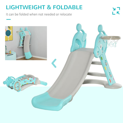 Kids Slide 2 in 1 Toddler Freestanding slide with Basketball Hoop Indoor/Outdoor Use Deer Shaped for 18 months -4 Years Old B