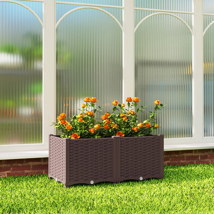 Plastic Raised Garden Bed with Legs, Self Watering Elevated Planter Boxes with Drainage Holes and Plugs