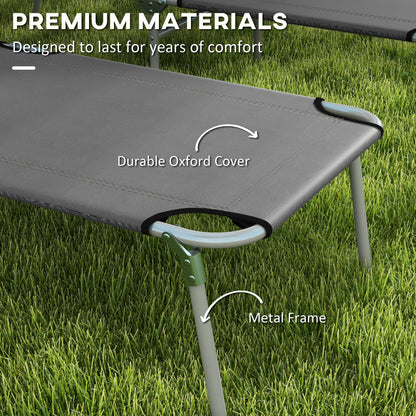 Folding Sun Lounger Set of 2 with Canopy, Reclining Sunbed with 4-Position Adjustable Backrest, 600D Oxford Cloth