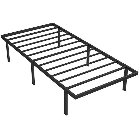3ft Single Bed Frame with Underbed Storage, Metal Platform Bed Frame with Steel Slat Support, No Box Spring Needed
