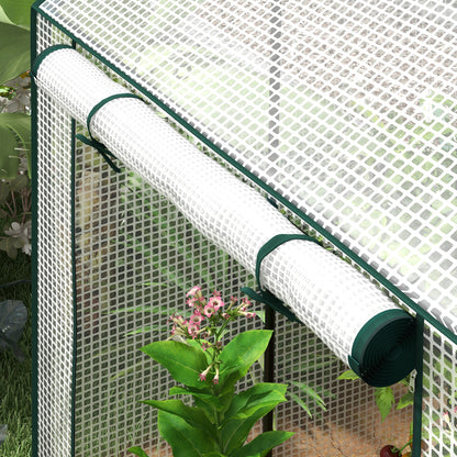 Green House, Mini Greenhouse with 2 Roll-up Doors, Vent Holes and Reinforced Cover, 100 x 80 x 150cm