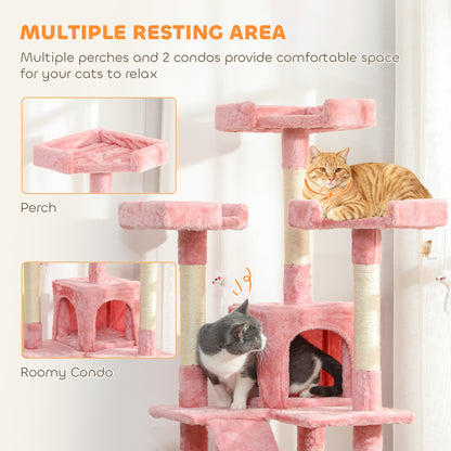 173cm Cat Tree Scratching House, Activity Play Centre, Pink