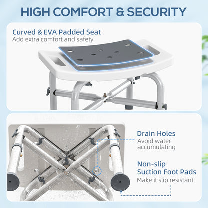 44-51.5cm Aluminium Frame Shower/Bath Stool - Grey