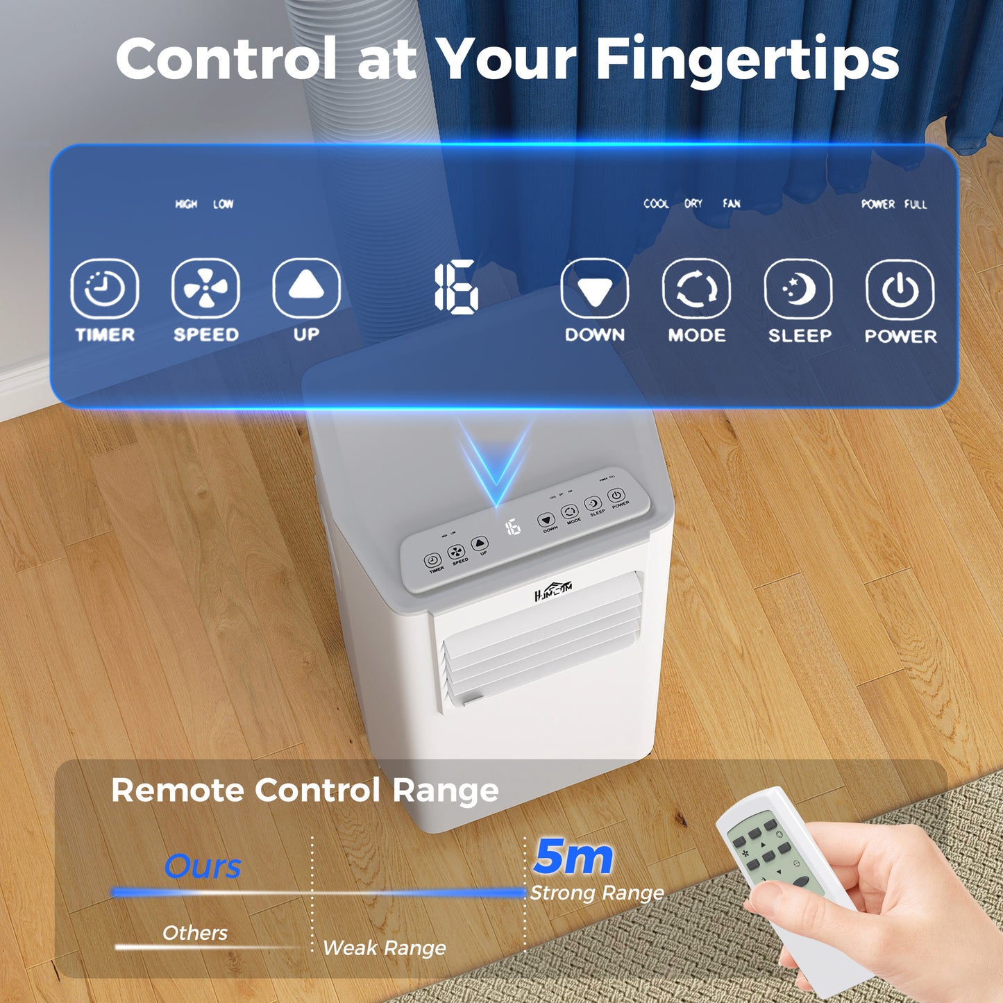 5000 BTU Portable Air Conditioner, 4-in-1 Air Conditioning Unit, Dehumidifier, Cooling, Fan, Sleep Mode, with Remote Control