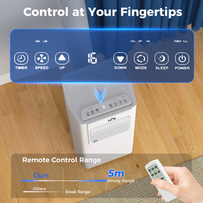 5000 BTU Portable Air Conditioner, 4-in-1 Air Conditioning Unit, Dehumidifier, Cooling, Fan, Sleep Mode, with Remote Control