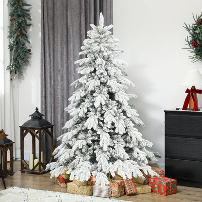 6ft Super Flocked Christmas Tree - Green/White