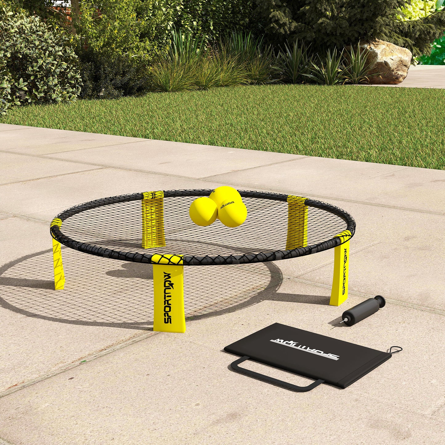 Spike Game Set, Mini Beach Games Set with Net, 3 Balls and Ball Pump, Portable with Carrying Bag for Outdoor Team Sports