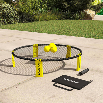 Spike Game Set, Mini Beach Games Set with Net, 3 Balls and Ball Pump, Portable with Carrying Bag for Outdoor Team Sports