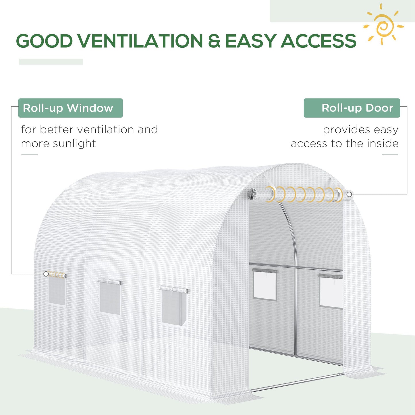 3 x 2 x 2m Polytunnel Greenhouse Replacement Cover ONLY Winter Garden Plant PE Cover for Tunnel Walk-in Greenhouse with Roll