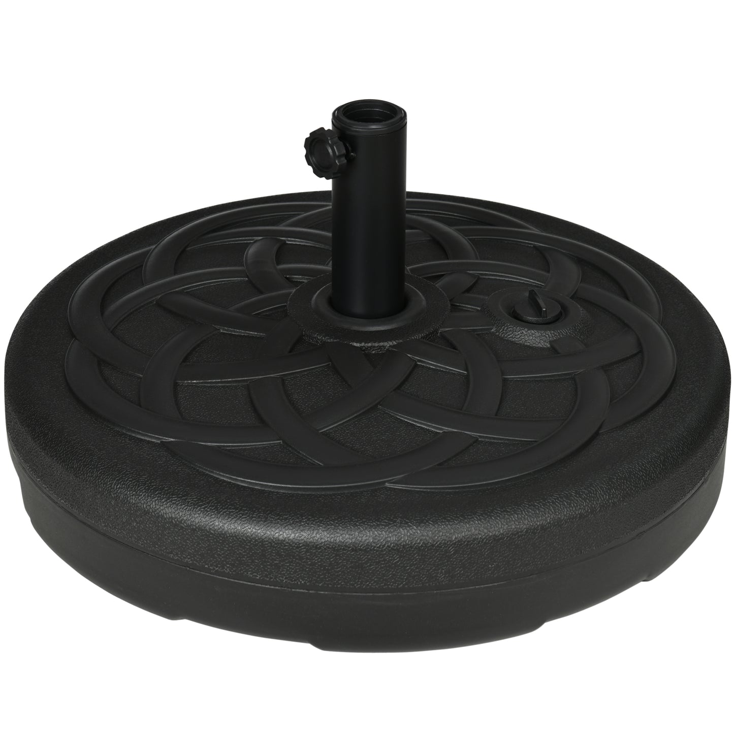 Garden Parasol Base Holder, Outdoor Market Umbrella Stand Weight with Built-In Handle, 25kg Water or 35kg Sand Filled, Black