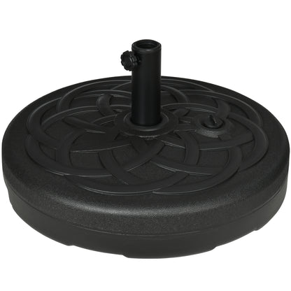 Garden Parasol Base Holder, Outdoor Market Umbrella Stand Weight with Built-In Handle, 25kg Water or 35kg Sand Filled, Black