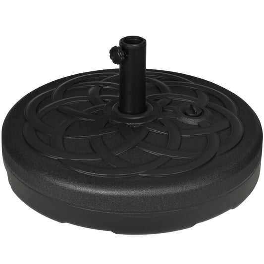 Garden Parasol Base Holder, Outdoor Market Umbrella Stand Weight with Built-In Handle, 25kg Water or 35kg Sand Filled, Black