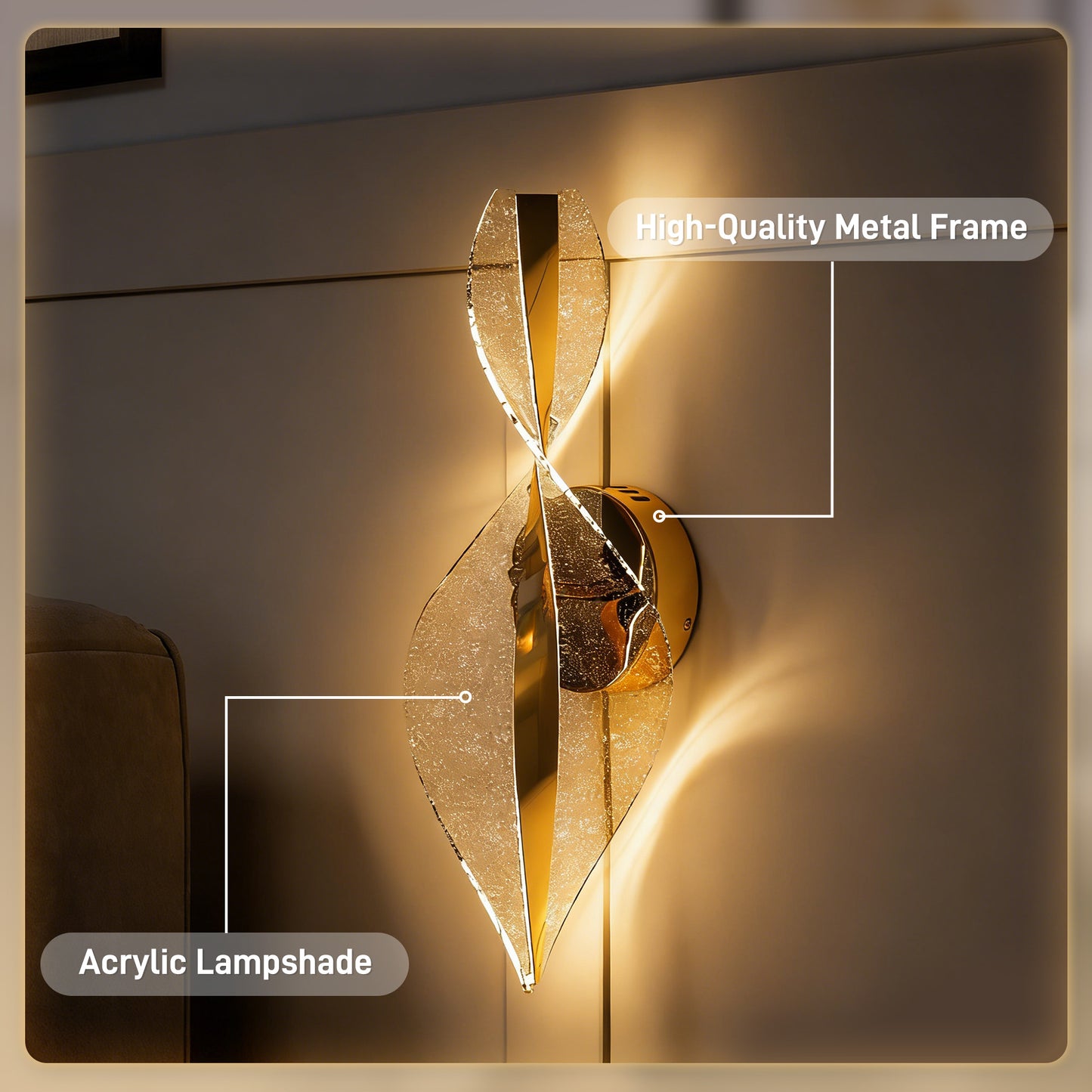Led Wall Lamp 2 Pack, 13W Modern Indoor Spiral Wall Light, Colour Temperature Adjustable 3000K/4000K/6500K, for Bedroom