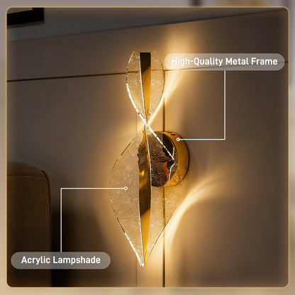 Led Wall Lamp 2 Pack, 13W Modern Indoor Spiral Wall Light, Colour Temperature Adjustable 3000K/4000K/6500K, for Bedroom