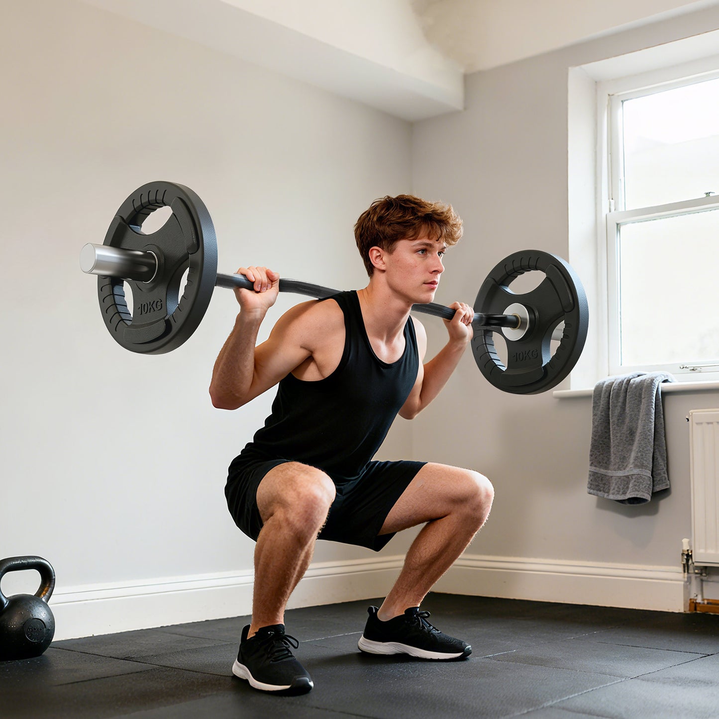 4ft Olympic EZ Curl Bar, Barbell Bar for 2" Weight Plates with Non-Slip Hand Grip 120cm