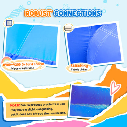 4 in 1 Kids Bouncy Castle Extra Large Double Slides & Trampoline Design Inflatable House Pool Climbing Wall with Blower Carry
