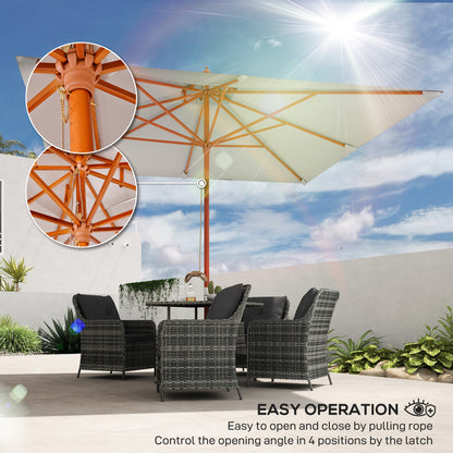 3 m Square Garden Parasol - Grey