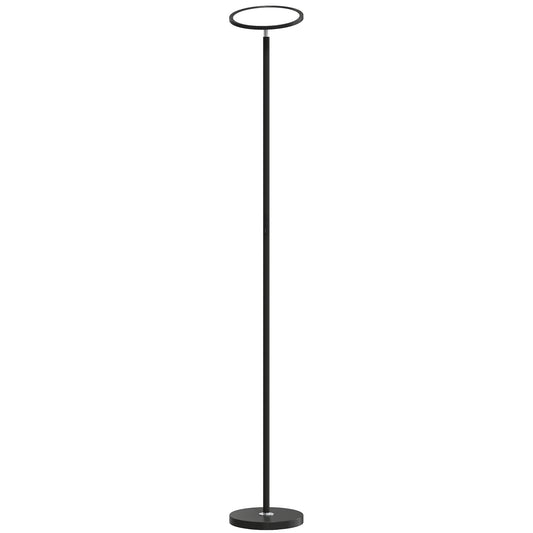 Uplighter Floor Lamp with Tuya App and Music Sync, Standing Lamp with Adjustable Head for Living Room Bedroom, Black